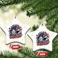Funny 4th Of July WTF Is A Kilometer Ceramic Ornament Vintage USA Meme Patriotic Eagle Humor Independence Day