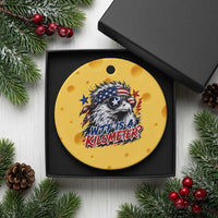 Funny 4th Of July WTF Is A Kilometer Ceramic Ornament Vintage USA Meme Patriotic Eagle Humor Independence Day