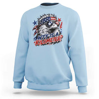 Funny 4th Of July WTF Is A Kilometer Sweatshirt Vintage USA Meme Patriotic Eagle Humor Independence Day