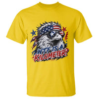 Funny 4th Of July WTF Is A Kilometer T Shirt Vintage USA Meme Patriotic Eagle Humor Independence Day