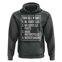 Funny Motorcycle Lovers Hoodie Things I Want Vintage Garage Graphic Bikers Club