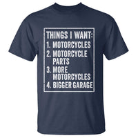 Funny Motorcycle Lovers T Shirt Things I Want Vintage Garage Graphic Bikers Club