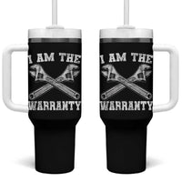 I Am The Warranty Mechanic Tumbler With Handle Car Repair Funny Handyman Distressed Graphic