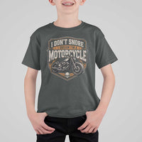 I Dont Snore I Dream Im A Motorcycle Rider T Shirt For Kid Snoring Biker Retro Bikers Club