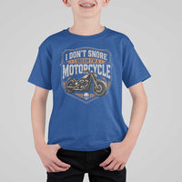 I Dont Snore I Dream Im A Motorcycle Rider T Shirt For Kid Snoring Biker Retro Bikers Club