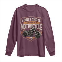 I Dont Snore I Dream Im A Motorcycle Rider Long Sleeve Shirt Snoring Biker Retro Bikers Club