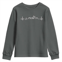 Heartbeat Motorcycle Lovers Youth Sweatshirt Sports Biker Bikers Club