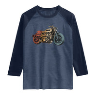 Vintage Motorcycle Raglan Shirt Retro Rider Graphic Motorcycle Enthusiasts Bikers Club