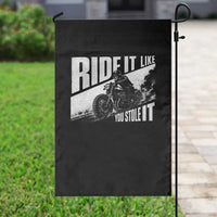 Ride It Like You Stole It Skeleton Biker Garden Flag Vintage Motorcycle Rider