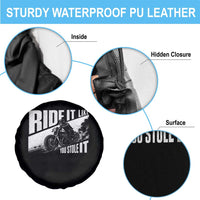 Ride It Like You Stole It Skeleton Biker Spare Tire Cover Vintage Motorcycle Rider