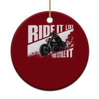 Ride It Like You Stole It Skeleton Biker Ceramic Ornament Vintage Motorcycle Rider