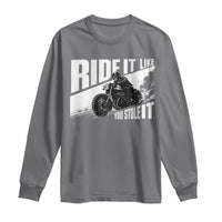Ride It Like You Stole It Skeleton Biker Long Sleeve Shirt Vintage Motorcycle Rider