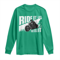 Ride It Like You Stole It Skeleton Biker Long Sleeve Shirt Vintage Motorcycle Rider