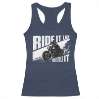 Ride It Like You Stole It Skeleton Biker Racerback Tank Top Vintage Motorcycle Rider