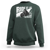 Ride It Like You Stole It Skeleton Biker Sweatshirt Vintage Motorcycle Rider