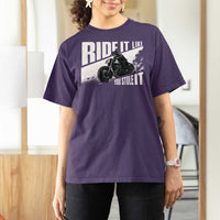 Ride It Like You Stole It Skeleton Biker T Shirt For Women Vintage Motorcycle Rider