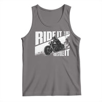 Ride It Like You Stole It Skeleton Biker Tank Top Vintage Motorcycle Rider