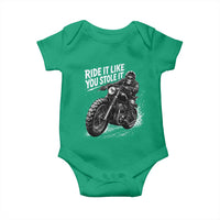 Ride It Like You Stole It Skeleton Rider Vintage Motorcycle Graphic Baby Onesie Biker Enthusiasts