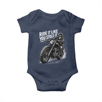 Ride It Like You Stole It Skeleton Rider Vintage Motorcycle Graphic Baby Onesie Biker Enthusiasts