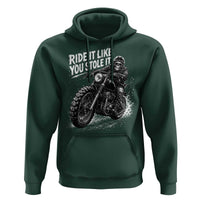 Ride It Like You Stole It Skeleton Rider Vintage Motorcycle Graphic Hoodie Biker Enthusiasts