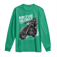 Ride It Like You Stole It Skeleton Rider Vintage Motorcycle Graphic Long Sleeve Shirt Biker Enthusiasts