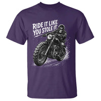 Ride It Like You Stole It Skeleton Rider Vintage Motorcycle Graphic T Shirt Biker Enthusiasts