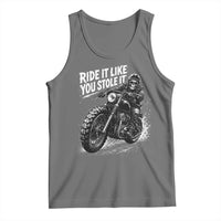 Ride It Like You Stole It Skeleton Rider Vintage Motorcycle Graphic Tank Top Biker Enthusiasts