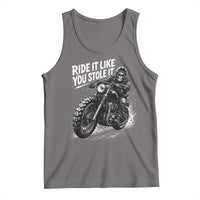 Ride It Like You Stole It Skeleton Rider Vintage Motorcycle Graphic Tank Top Biker Enthusiasts