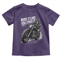 Ride It Like You Stole It Skeleton Rider Vintage Motorcycle Graphic Toddler T Shirt Biker Enthusiasts
