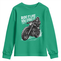 Ride It Like You Stole It Skeleton Rider Vintage Motorcycle Graphic Youth Sweatshirt Biker Enthusiasts