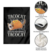 Tacocat Spelled Backwards Is Tacocat Garden Flag Funny Cat Gift 90s Bootleg - Wonder Print Shop