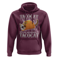 Tacocat Spelled Backwards Is Tacocat Hoodie Funny Cat Gift 90s Bootleg - Wonder Print Shop