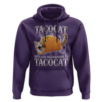 Tacocat Spelled Backwards Is Tacocat Hoodie Funny Cat Gift 90s Bootleg - Wonder Print Shop