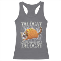 Tacocat Spelled Backwards Is Tacocat Racerback Tank Top Funny Cat Gift 90s Bootleg - Wonder Print Shop
