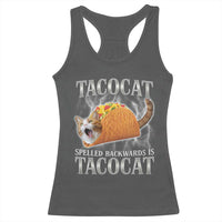 Tacocat Spelled Backwards Is Tacocat Racerback Tank Top Funny Cat Gift 90s Bootleg - Wonder Print Shop