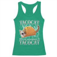 Tacocat Spelled Backwards Is Tacocat Racerback Tank Top Funny Cat Gift 90s Bootleg - Wonder Print Shop