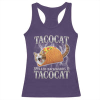 Tacocat Spelled Backwards Is Tacocat Racerback Tank Top Funny Cat Gift 90s Bootleg - Wonder Print Shop
