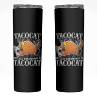 Tacocat Spelled Backwards Is Tacocat Skinny Tumbler Funny Cat Gift 90s Bootleg - Wonder Print Shop