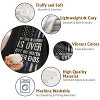 Police Retirement Throw Blanket My Time In Uniform Is Over USA Flag Retied Officer Gifts