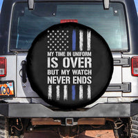 Police Retirement Spare Tire Cover My Time In Uniform Is Over USA Flag Retied Officer Gifts