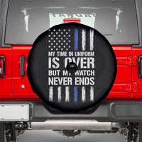 Police Retirement Spare Tire Cover My Time In Uniform Is Over USA Flag Retied Officer Gifts