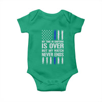Police Retirement Baby Onesie My Time In Uniform Is Over USA Flag Retied Officer Gifts