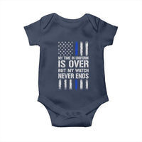 Police Retirement Baby Onesie My Time In Uniform Is Over USA Flag Retied Officer Gifts