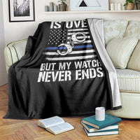 Police Retirement Throw Blanket Handcuffs US Flag Retired Police Graphic