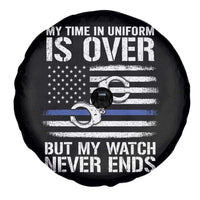 Police Retirement Spare Tire Cover Handcuffs US Flag Retired Police Graphic