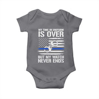 Police Retirement Baby Onesie Handcuffs US Flag Retired Police Graphic