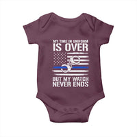 Police Retirement Baby Onesie Handcuffs US Flag Retired Police Graphic