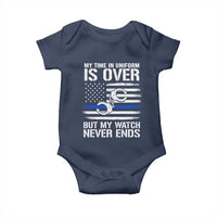 Police Retirement Baby Onesie Handcuffs US Flag Retired Police Graphic