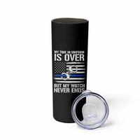 Police Retirement Skinny Tumbler Handcuffs US Flag Retired Police Graphic
