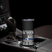 Police Retirement Skinny Tumbler Handcuffs US Flag Retired Police Graphic